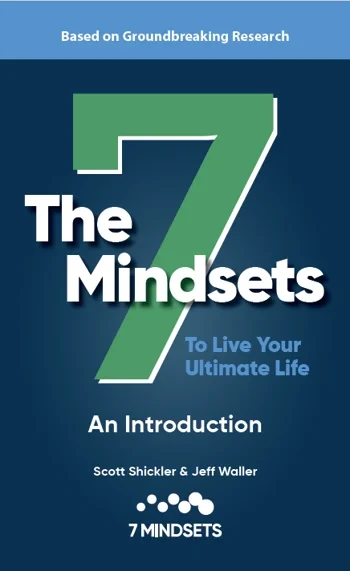 The 1st 7 Mindset: Unlock Your Personal Growth Potential Sunburst with the words 'Benefits of the 1st 7 Mindset' in the center, and each ray listing a benefit 1st 7 mindset