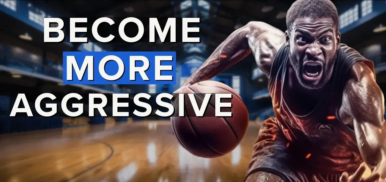 Athlete mid-action, showcasing intensity, with text overlay "How to Develop a More Aggressive Mindset for Sports Success how to get a more aggressive mindset sports