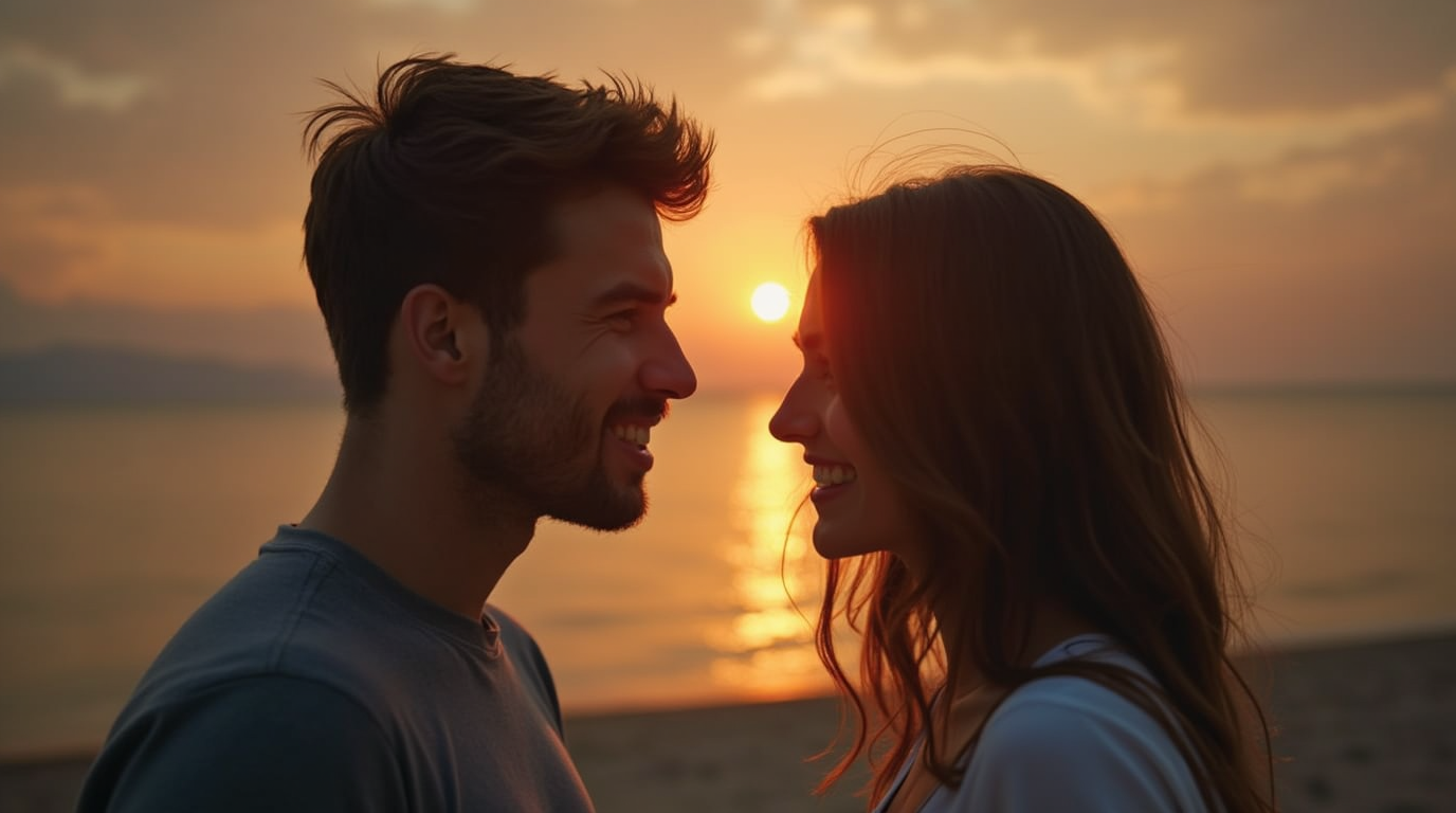 Affectionate couple embracing in a romantic moment, embodying relationship couple romance.