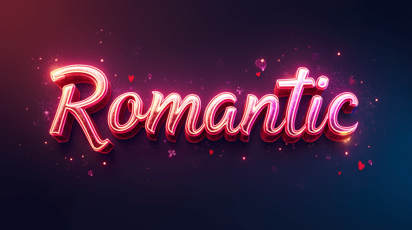 The Word Romantic in Cool Design
