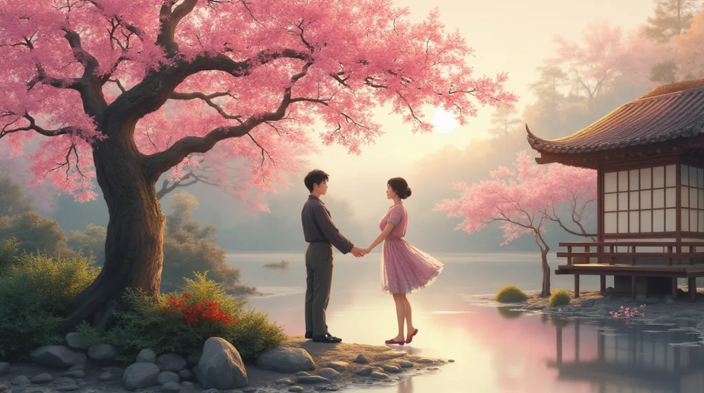 5 Japan Love Story Moments That Will Melt Your Heart A romantic Japan love story unfolding under the cherry blossoms.