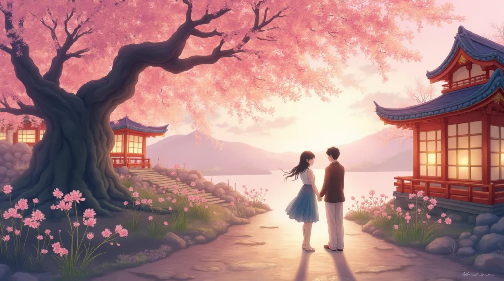 5 Japan Love Story Moments That Will Melt Your Heart A tender Japanese love story shared under the moonlight.